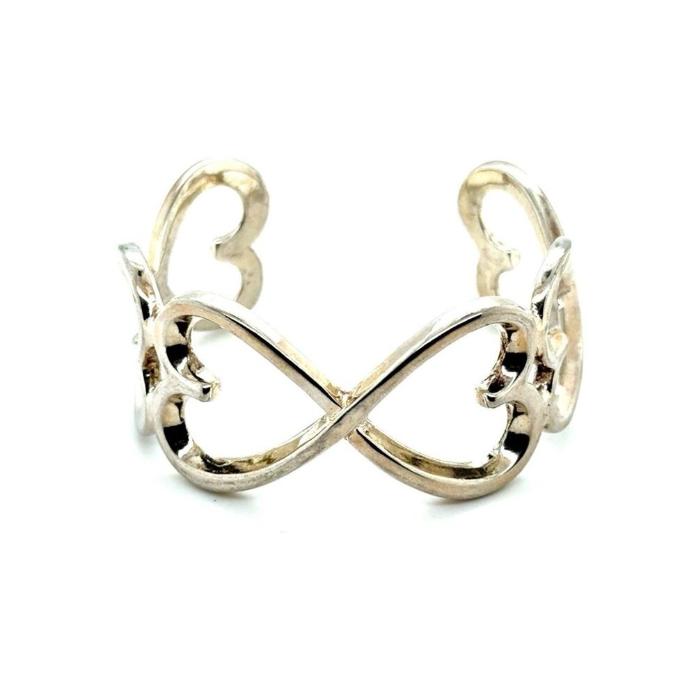 Silver 925 Heart Link Cuff